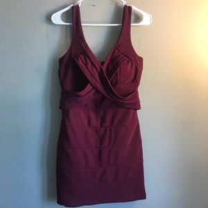 MAROON WRAP DRESS